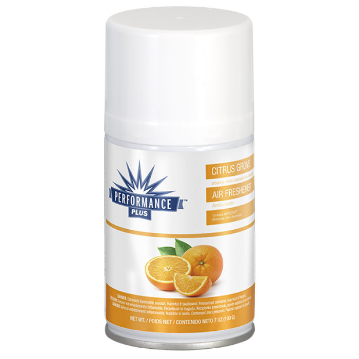 Performance Plus Metered Aerosol Citrus Grove 7 oz Can Air Freshener 12 / cs