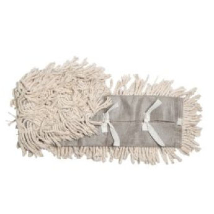 ABCO White 5 x 24 Disposable Dust Mop Pre-treated Cut-End Tie on Back 12 / cs