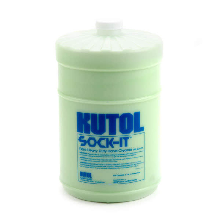 Kutol Sock-It Hand Cleaner with Pumice Green/Lemon-Lime 1 Gallon Flat Top 4 / cs