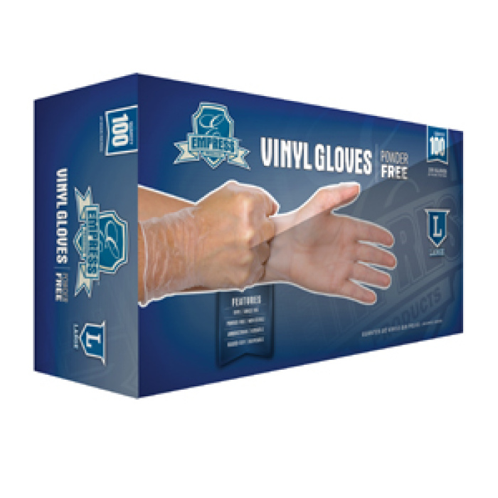 Empress Vinyl Glove Powder Free Large 10 / 100 cs