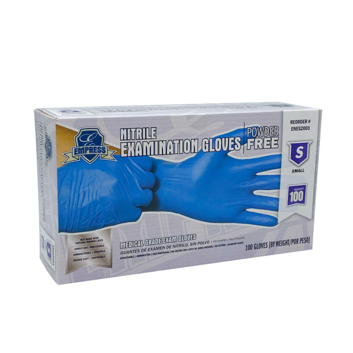 Empress Exam Grade Nitrile Glove Blue Powder Free Small 10 / 100 cs