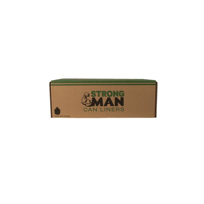 Strongman 40x46 41 micron Black 40-45 gallons LLD Repro Liner Perforated Rolls 10 / 10 cs