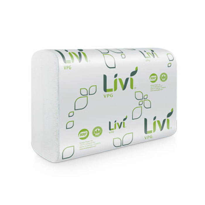 Solaris Livi VPG Multifold Towel White 1-Ply 9.1"X9.5" 250 Sheets 16 / 250 cs